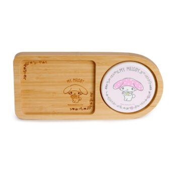 My Melody Bamboo Tray and Coaster Set