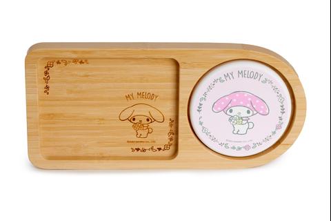 My Melody Bamboo Tray and Coaster Set