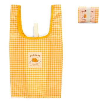 Gudetama Gingham Reusable Tote Bag