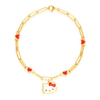 Hello Kitty Yellow Gold Paperclip Bracelet