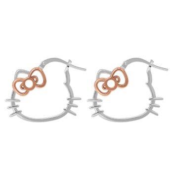 Hello Kitty Sterling Silver Hoop Earrings