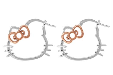 Hello Kitty Sterling Silver Hoop Earrings