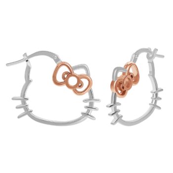 Hello Kitty Sterling Silver Hoop Earrings