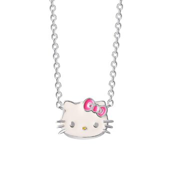 Hello Kitty Sterling Silver Enamel Necklace