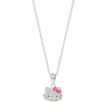 Hello Kitty Sterling Silver Crystal Necklace