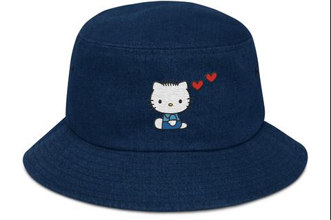 Dear Daniel Embroidered Denim Bucket Hat