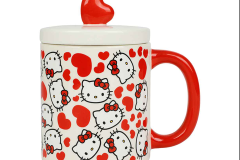 Hello Kitty Lidded Hearts Mug Set