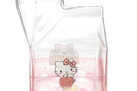 Hello Kitty Kawaii Glass Milk Carton Cup