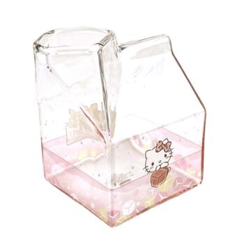 Hello Kitty Kawaii Glass Milk Carton Cup