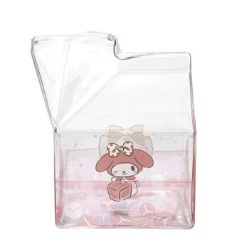 My Melody Kawaii Glass Milk Carton Cup