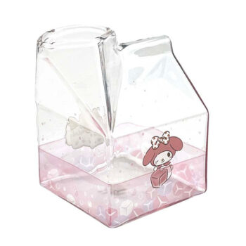 My Melody Kawaii Glass Milk Carton Cup