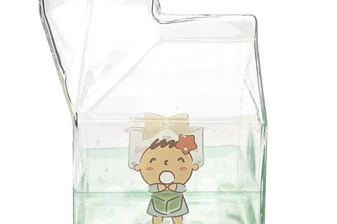 Minna No Tabo Kawaii Glass Milk Carton Cup