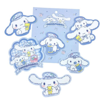 Cinnamoroll 6-Piece Decorative Sticker Set (Gingham Paperboy Series)