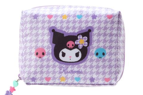 Kuromi Zipper Pouch (Floral Houndstooth Series)