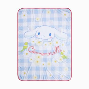 Cinnamoroll Blue Gingham Throw Blanket