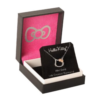 Hello Kitty 14K White Gold Diamond Necklace