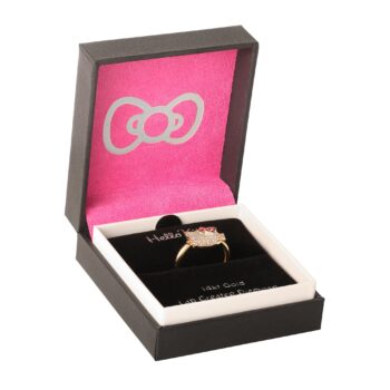 Hello Kitty 14K Yellow Gold Pavé Diamond Ring (Size 7 Only)