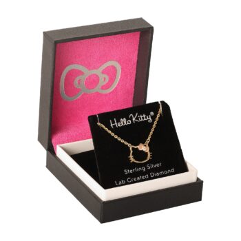 Hello Kitty Gold Plated Silhouette Diamond Necklace