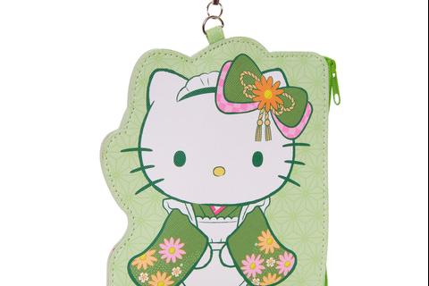 Hello Kitty Card Case with Key Reel (Matcha Sweets Series)