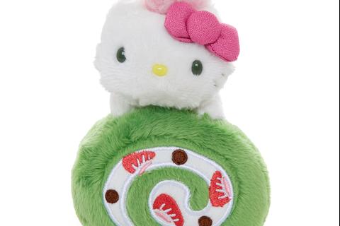 Hello Kitty Roll Cake Mascot Clip (Matcha Sweets Series)