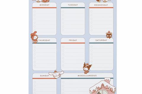 Hello Kitty and Friends x Erin Condren Holiday Checklist Notepad