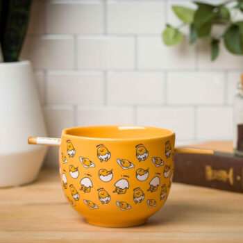 Gudetama Ceramic Ramen Bowl and Chopstick Set (Lazy Egg)