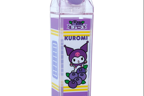 Kuromi Milk Carton Water Bottle (Blueberry)