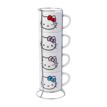 Hello Kitty Winking Hearts 5-Piece Ceramic Mug Stack