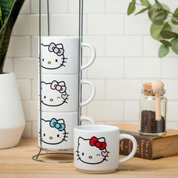 Hello Kitty Winking Hearts 5-Piece Ceramic Mug Stack