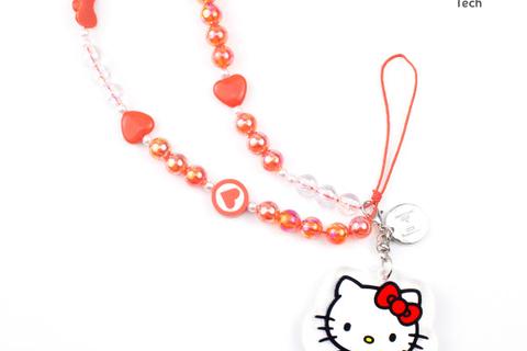 Hello Kitty Beaded Charm Mobile Phone Wrist Strap