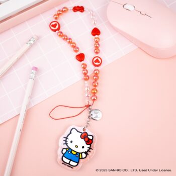 Hello Kitty Beaded Charm Mobile Phone Wrist Strap