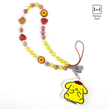 Pompompurin Beaded Charm Mobile Phone Wrist Strap