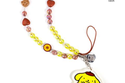 Pompompurin Beaded Charm Mobile Phone Wrist Strap