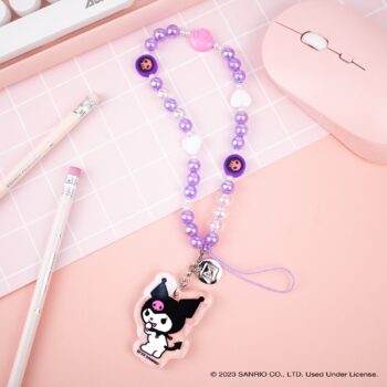 Kuromi Beaded Charm Mobile Phone Wrist Strap