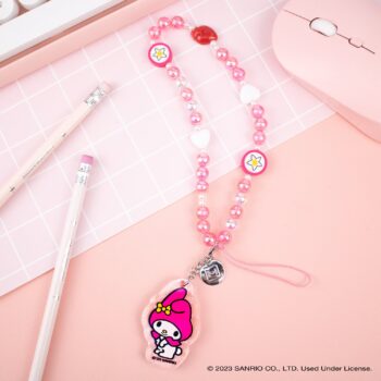 My Melody Beaded Charm Mobile Phone Wrist Strap