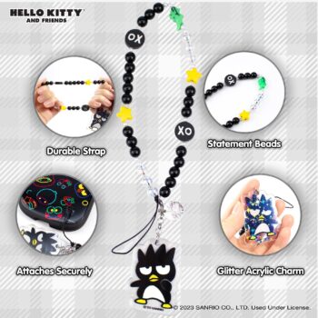 Badtz-maru Beaded Charm Mobile Phone Wrist Strap