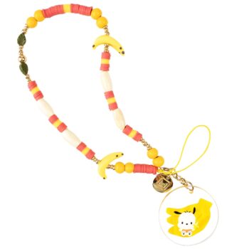 Pochacco Banana Beaded Charm Mobile Phone Wrist Strap