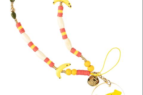 Pochacco Banana Beaded Charm Mobile Phone Wrist Strap