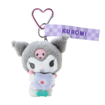 Kuromi Plush Mascot Keychain (Pastel Check Series)