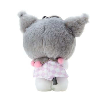 Kuromi Plush Mascot Keychain (Pastel Check Series)