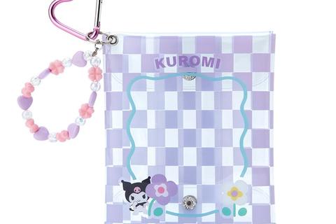 Kuromi Clear Snap Mini Pouch  (Pastel Check Series)