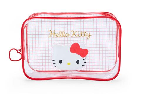 Hello Kitty Clear Grid Zipper Pouch