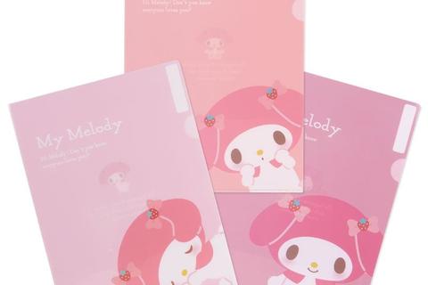 My Melody Expressions 3-pc Clear File Folder Set