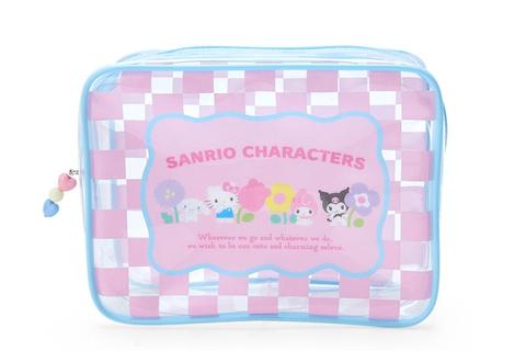 Sanrio Characters Clear Zipper Pouch (Pastel Check Series)