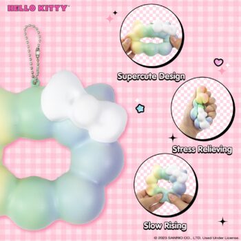 Hello Kitty Mochi Donut Squishy Keychain