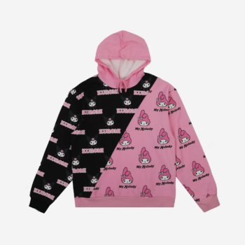 My Melody & Kuromi x Dumbgood Pattern Split Hoodie