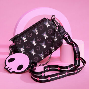 Kuromi x Loungefly Skully Convertible Crossbody Bag With Coin Purse