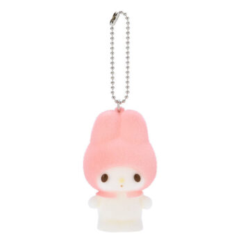 My Melody Flocked Keychain Mascot