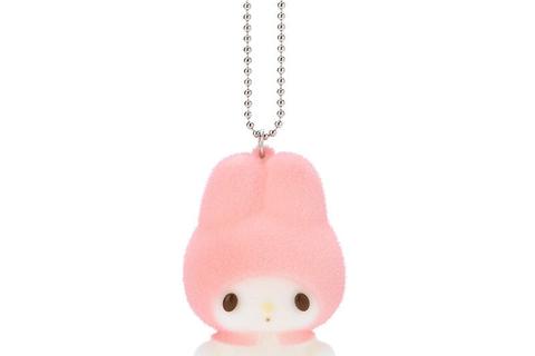 My Melody Flocked Keychain Mascot