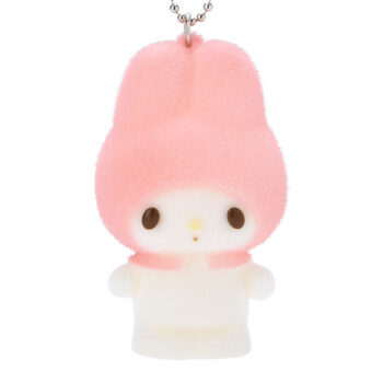 My Melody Flocked Keychain Mascot